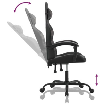 vidaXL Καρέκλα Gaming Μαύρο/Γκρι από Συνθετικό Δέρμα 57,5x59,5x(121-131)cm 1 τεμ.