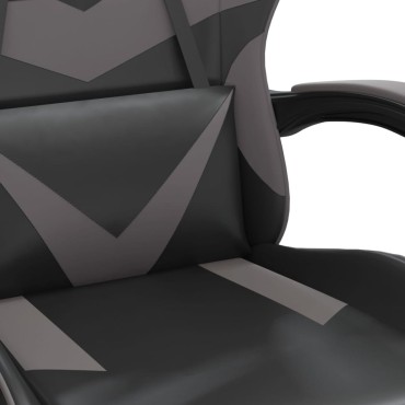 vidaXL Καρέκλα Gaming Μαύρο/Γκρι από Συνθετικό Δέρμα 57,5x59,5x(121-131)cm 1 τεμ.
