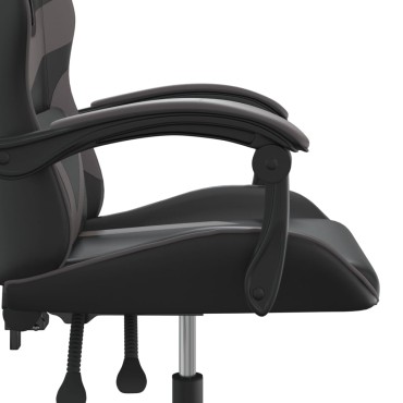 vidaXL Καρέκλα Gaming Μαύρο/Γκρι από Συνθετικό Δέρμα 57,5x59,5x(121-131)cm 1 τεμ.