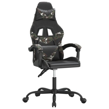 vidaXL Καρέκλα Gaming Μαύρο/Παραλλαγή από Συνθετικό Δέρμα 57,5x59,5x(121-131)cm 1 τεμ.