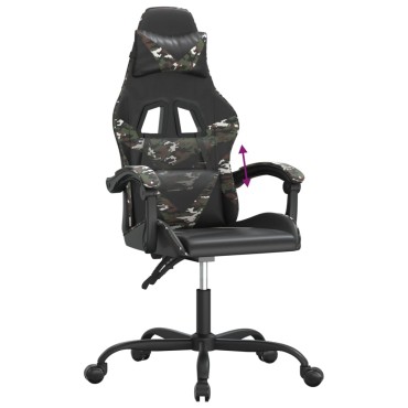 vidaXL Καρέκλα Gaming Μαύρο/Παραλλαγή από Συνθετικό Δέρμα 57,5x59,5x(121-131)cm 1 τεμ.