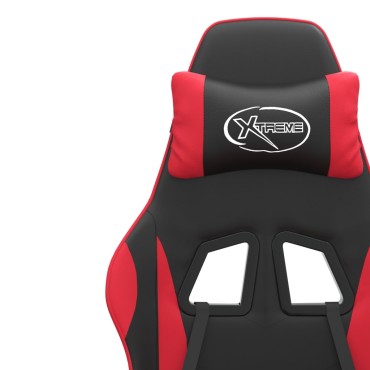 vidaXL Καρέκλα Gaming Μασάζ Μαύρο/Κόκκινο από Συνθετικό Δέρμα 57,5x59,5x(121-131)cm 1 τεμ.