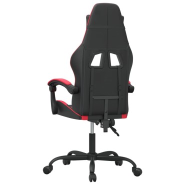 vidaXL Καρέκλα Gaming Μασάζ Μαύρο/Κόκκινο από Συνθετικό Δέρμα 57,5x59,5x(121-131)cm 1 τεμ.