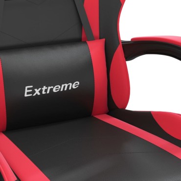 vidaXL Καρέκλα Gaming Μασάζ Μαύρο/Κόκκινο από Συνθετικό Δέρμα 57,5x59,5x(121-131)cm 1 τεμ.