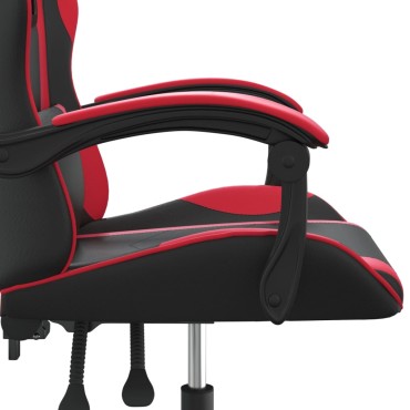 vidaXL Καρέκλα Gaming Μασάζ Μαύρο/Κόκκινο από Συνθετικό Δέρμα 57,5x59,5x(121-131)cm 1 τεμ.
