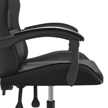 vidaXL Καρέκλα Gaming Περιστρεφόμενη Μαύρη από Συνθετικό Δέρμα 57,5x59,5x(121-131)cm 1 τεμ.