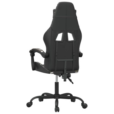 vidaXL Καρέκλα Gaming Περιστρεφόμενη Μαύρη/Παραλλαγή Συνθετικό Δέρμα 57,5x59,5x(121-131)cm 1 τεμ.