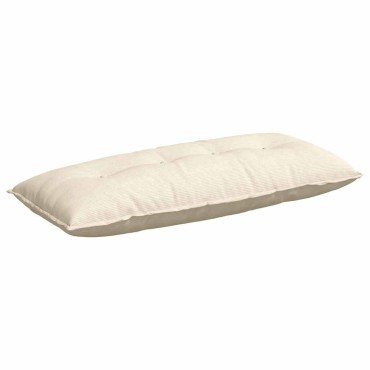 vidaXL Μαξιλάρι Πλάτης Κρεμ 120 x 50 cm Υφασμάτινο Κορντουρά