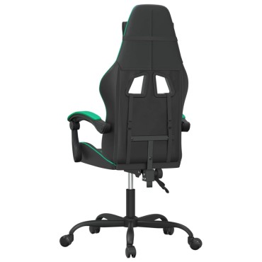 vidaXL Καρέκλα Gaming Μαύρο/πράσινο από Συνθετικό Δέρμα 57,5x59,5x(121-131)cm 1 τεμ.