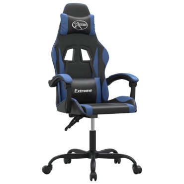 vidaXL Καρέκλα Gaming Μαύρο/Μπλε από Συνθετικό Δέρμα 57,5x59,5x(121-131)cm 1 τεμ.