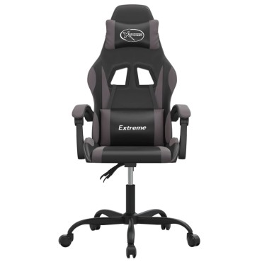 vidaXL Καρέκλα Gaming Μαύρο/Γκρι από Συνθετικό Δέρμα 57,5x59,5x(121-131)cm 1 τεμ.