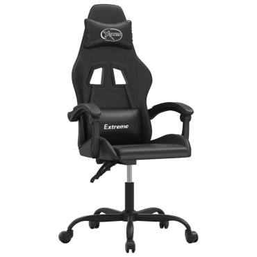 vidaXL Καρέκλα Gaming Μαύρη από Συνθετικό Δέρμα 57,5x59,5x(121-131)cm 1 τεμ.