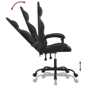 vidaXL Καρέκλα Gaming Μαύρη από Συνθετικό Δέρμα 57,5x59,5x(121-131)cm 1 τεμ.