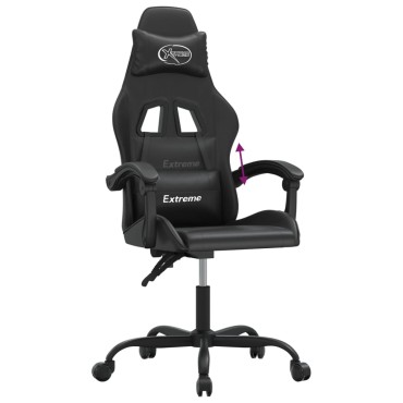 vidaXL Καρέκλα Gaming Μαύρη από Συνθετικό Δέρμα 57,5x59,5x(121-131)cm 1 τεμ.
