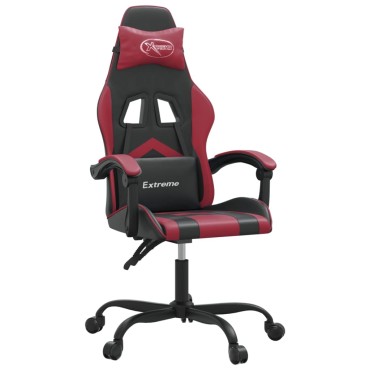 vidaXL Καρέκλα Gaming Μαύρο/Μπορντό από Συνθετικό Δέρμα 57,5x59,5x(121-131)cm 1 τεμ.