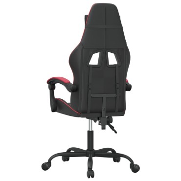 vidaXL Καρέκλα Gaming Περιστρεφόμενη Μαύρη/Μπορντό από Συνθετικό Δέρμα 57,5x59,5x(121-131)cm 1 τεμ.