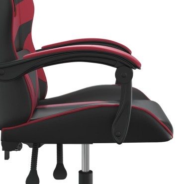 vidaXL Καρέκλα Gaming Περιστρεφόμενη Μαύρη/Μπορντό από Συνθετικό Δέρμα 57,5x59,5x(121-131)cm 1 τεμ.