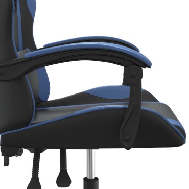 vidaXL Καρέκλα Gaming Περιστρεφόμενη Μαύρη & Μπλε από Συνθετικό Δέρμα 57,5x59,5x(121-131)cm 1 τεμ.