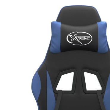 vidaXL Καρέκλα Gaming Περιστρεφόμενη Μαύρη & Μπλε από Συνθετικό Δέρμα 57,5x59,5x(121-131)cm 1 τεμ.