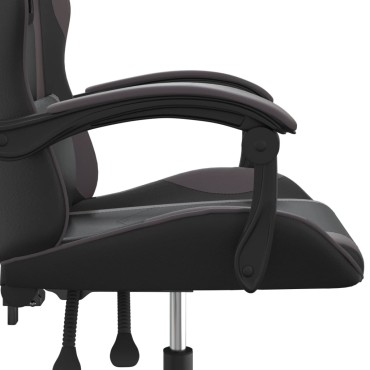 vidaXL Καρέκλα Gaming Περιστρεφόμενη Μαύρη/Γκρι από Συνθετικό Δέρμα 57,5x59,5x(121-131)cm 1 τεμ.