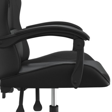 vidaXL Καρέκλα Gaming Περιστρεφόμενη Μαύρη από Συνθετικό Δέρμα 57,5x59,5x(121-131)cm 1 τεμ.