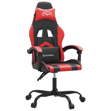 vidaXL Καρέκλα Gaming Περιστρεφόμενη Μαύρη/Κόκκινη από Συνθετικό Δέρμα 57,5x59,5x(121-131)cm 1 τεμ.