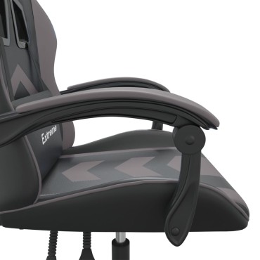 vidaXL Καρέκλα Gaming Περιστρεφόμενη Μαύρη/Γκρι από Συνθετικό Δέρμα 57,5x59,5x(121-131)cm 1 τεμ.