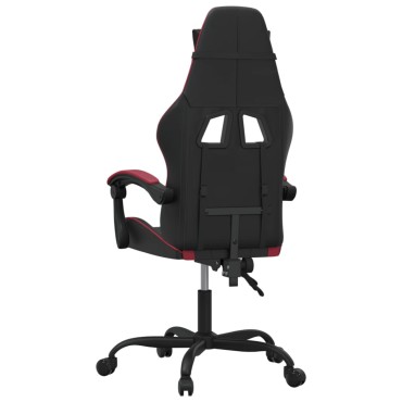 vidaXL Καρέκλα Gaming Περιστρεφόμενη Μαύρη/Μπορντό από Συνθετικό Δέρμα 57,5x59,5x(121-131)cm 1 τεμ.