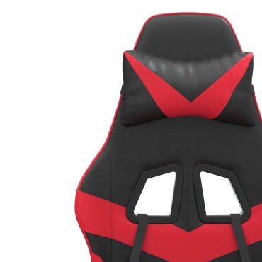 vidaXL Καρέκλα Gaming Μασάζ Υποπόδιο Μαύρο/Κόκκινο από Συνθετικό Δέρμα 57,5x59,5x(121-131)cm 1 τεμ.