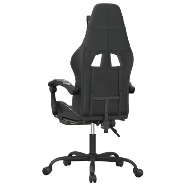 vidaXL Καρέκλα Gaming Μασάζ Υποπόδιο Μαύρο/Παραλλαγή Συνθετικό Δέρμα 57,5x59,5x(121-131)cm 1 τεμ.