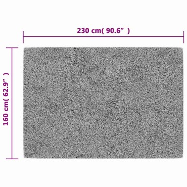 vidaXL Χαλί Πλενόμενο Μαύρο και Γκρι 160x230cm