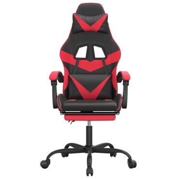 vidaXL Καρέκλα Gaming Περιστρ. Υποπόδιο Μαύρο/Πράσινο Συνθετικό Δέρμα 57,5x59,5x(121-131)cm 1 τεμ.