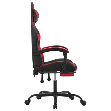 vidaXL Καρέκλα Gaming Περιστρ. Υποπόδιο Μαύρο/Πράσινο Συνθετικό Δέρμα 57,5x59,5x(121-131)cm 1 τεμ.