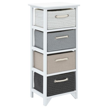 vidaXL Συρταριέρα με 4 Συρτάρια Ξύλινη 35x27x86cm 1 τεμ.