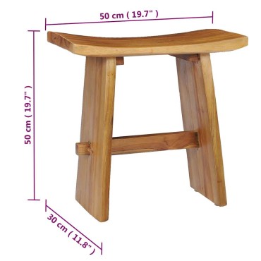 vidaXL Σκαμπό από Μασίφ Ξύλο Teak 50x30x50cm 1 τεμ.