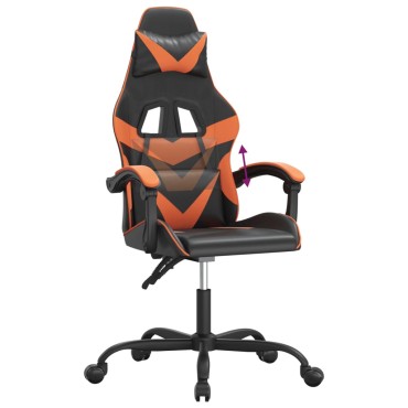 vidaXL Καρέκλα Gaming Μαύρο/Πορτοκαλί Συνθετικό Δέρμα 57,5x59,5x(121-131)cm 1 τεμ.