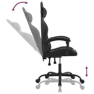 vidaXL Καρέκλα Gaming Μαύρη από Συνθετικό Δέρμα 57,5x59,5x(121-131)cm 1 τεμ.