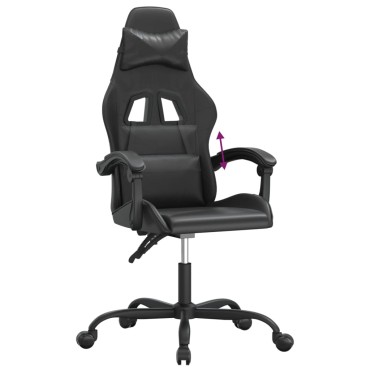 vidaXL Καρέκλα Gaming Μαύρη από Συνθετικό Δέρμα 57,5x59,5x(121-131)cm 1 τεμ.