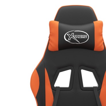 vidaXL Καρέκλα Gaming Μαύρο/Πορτοκαλί Συνθετικό Δέρμα 57,5x59,5x(121-131)cm 1 τεμ.