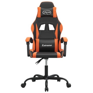 vidaXL Καρέκλα Gaming Μαύρο/Πορτοκαλί Συνθετικό Δέρμα 57,5x59,5x(121-131)cm 1 τεμ.