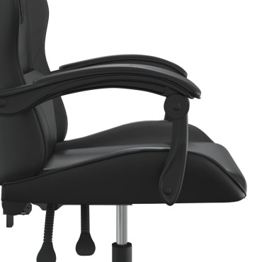 vidaXL Καρέκλα Gaming Περιστρεφόμενη Μαύρη από Συνθετικό Δέρμα 57,5x59,5x(121-131)cm 1 τεμ.