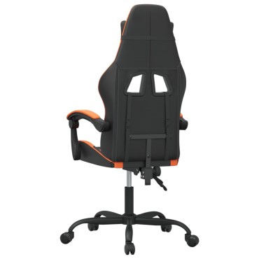 vidaXL Καρέκλα Gaming Περιστρεφόμενη Μαύρη/Πορτοκαλί Συνθετικό Δέρμα 57,5x59,5x(121-131)cm 1 τεμ.