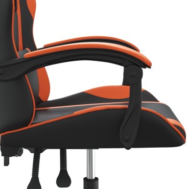 vidaXL Καρέκλα Gaming Περιστρεφόμενη Μαύρη/Πορτοκαλί Συνθετικό Δέρμα 57,5x59,5x(121-131)cm 1 τεμ.