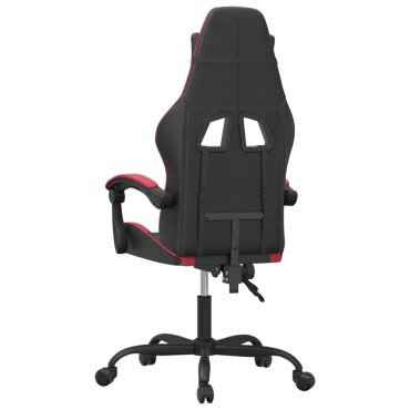 vidaXL Καρέκλα Gaming Περιστρεφόμενη Μαύρη/Μπορντό από Συνθετικό Δέρμα 57,5x59,5x(121-131)cm 1 τεμ.
