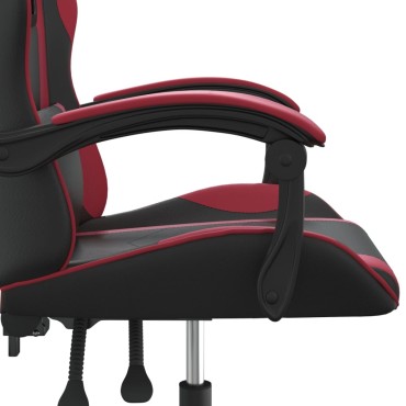 vidaXL Καρέκλα Gaming Περιστρεφόμενη Μαύρη/Μπορντό από Συνθετικό Δέρμα 57,5x59,5x(121-131)cm 1 τεμ.