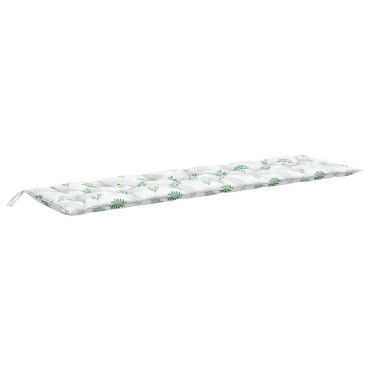 vidaXL Μαξιλάρι Πάγκου Κήπου Σχέδιο Φύλλων 200x50x7cm Υφασμάτινο