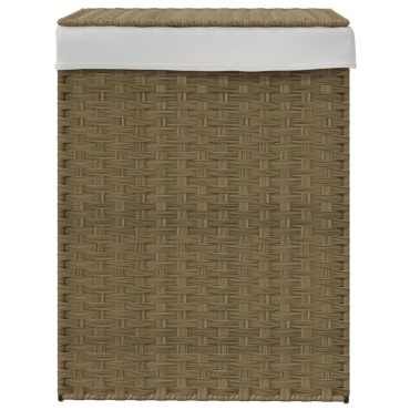 vidaXL Καλάθι Πλυντηρίου με Καπάκι 46 x 33 x 60 εκ. Συνθετικό Ρατάν