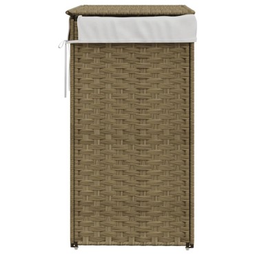 vidaXL Καλάθι Πλυντηρίου με Καπάκι 46 x 33 x 60 εκ. Συνθετικό Ρατάν
