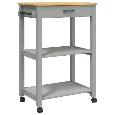 vidaXL Τρόλεϊ Κουζίνας MONZA 60x40x88,5cm από Μασίφ Ξύλο Πεύκου 1 τεμ.