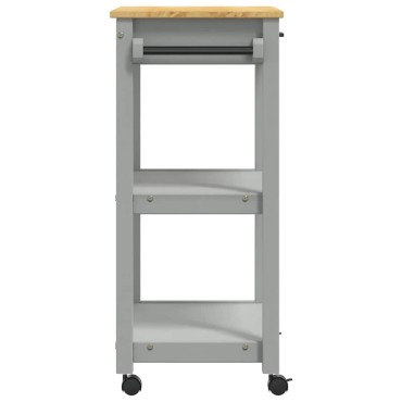vidaXL Τρόλεϊ Κουζίνας MONZA 60x40x88,5cm Γκρι από Μασίφ Ξύλο Πεύκου 1 τεμ.
